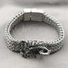 Stainless Steel Fancy Bracelet, Scorpion and Square Franco Design, Polished, Steel Finish, 03.439.0006.09