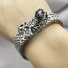 Stainless Steel Fancy Bracelet, Scorpion and Square Franco Design, Polished, Steel Finish, 03.439.0006.09 (15 MM Thickness, 9 Inches Length)