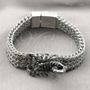 Stainless Steel Fancy Bracelet, Scorpion and Square Franco Design, Polished, Steel Finish, 03.439.0006.09 (15 MM Thickness, 9 Inches Length)