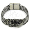 Stainless Steel Fancy Bracelet, Scorpion and Square Franco Design, Polished, Steel Finish, 03.439.0006.09 (15 MM Thickness, 9 Inches Length)