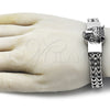 Stainless Steel Fancy Bracelet, Square Franco Design, Polished, Steel Finish, 03.439.0007.09