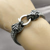 Stainless Steel Fancy Bracelet, Lion and Square Franco Design, Polished, Steel Finish, 03.439.0009.09