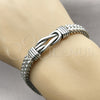 Stainless Steel Fancy Bracelet, Infinite and Square Franco Design, Polished, Steel Finish, 03.439.0010.09