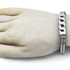 Stainless Steel Fancy Bracelet, Miami Cuban and Square Franco Design, Polished, Steel Finish, 03.439.0011.09