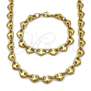 Stainless Steel Bracelet — Necklace and Bracelet Heart Design Polished 06. — main product view — SKU 162456 | Acero Inoxidable brazalete — Necklace and Bracelet corazón diseño pulido 06. — SKU 162456