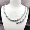 Stainless Steel Necklace and Bracelet, Polished, Steel Finish, 06.440.0002