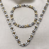 Stainless Steel Necklace and Bracelet, Polished, Two Tone, 06.440.0002.1