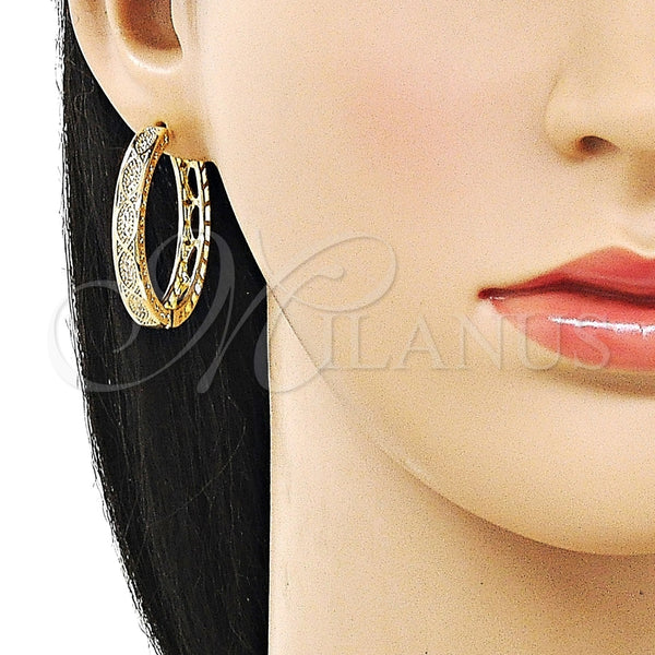 Gold Filled Hoop Earrings — Huggie Hoop with White Micro Pave Polished 02. — alternate product view — SKU 162468 | Oro Laminado aretes de aro — Huggie Hoop with blanco Micro Pave pulido 02. — SKU 162468