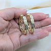 Oro Laminado Huggie Hoop, Gold Filled Style with White Micro Pave, Polished, Golden Finish, 02.204.0065.35