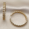 Oro Laminado Huggie Hoop, Gold Filled Style Ball Design, with White Cubic Zirconia, Polished, Golden Finish, 02.204.0068.35