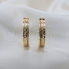 Oro Laminado Huggie Hoop, Gold Filled Style with White Micro Pave, Polished, Golden Finish, 02.204.0071.35