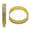 Oro Laminado Huggie Hoop, Gold Filled Style with White Cubic Zirconia, Polished, Golden Finish, 02.204.0075.40