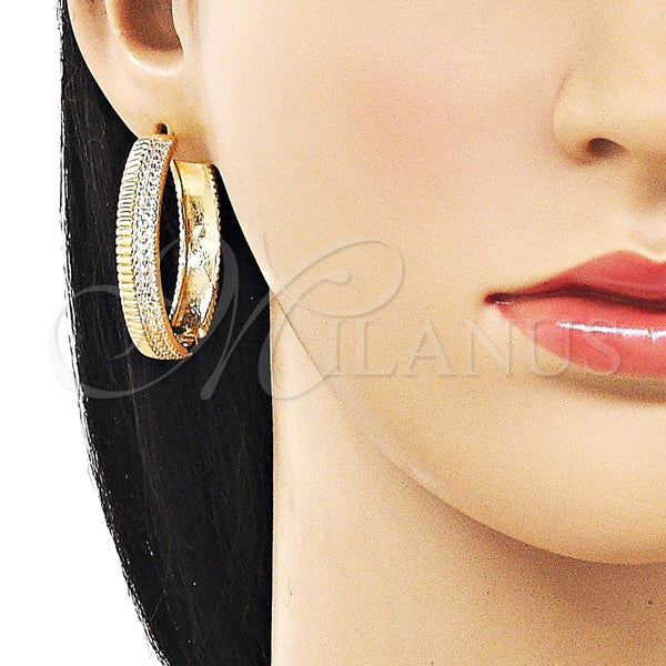Gold Filled Hoop Earrings — Huggie Hoop with White Cubic Zirconia Polished 02. — alternate product view — SKU 162478 | Oro Laminado aretes de aro — Huggie Hoop with blanco Cubic Zirconia pulido 02. — SKU 162478
