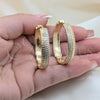 Oro Laminado Huggie Hoop, Gold Filled Style with White Cubic Zirconia, Polished, Golden Finish, 02.204.0075.40