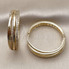 Oro Laminado Huggie Hoop, Gold Filled Style with White Cubic Zirconia, Polished, Golden Finish, 02.204.0076.35