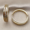 Oro Laminado Huggie Hoop, Gold Filled Style with White Cubic Zirconia, Polished, Golden Finish, 02.204.0076.35