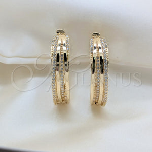 Gold Filled Hoop Earrings — Huggie Hoop with White Cubic Zirconia Polished 02. — main product view — SKU 162479 | Oro Laminado aretes de aro — Huggie Hoop with blanco Cubic Zirconia pulido 02. — SKU 162479