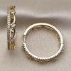 Oro Laminado Huggie Hoop, Gold Filled Style with White Cubic Zirconia, Polished, Golden Finish, 02.204.0077.35