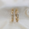 Oro Laminado Huggie Hoop, Gold Filled Style with White Cubic Zirconia, Polished, Golden Finish, 02.204.0077.35