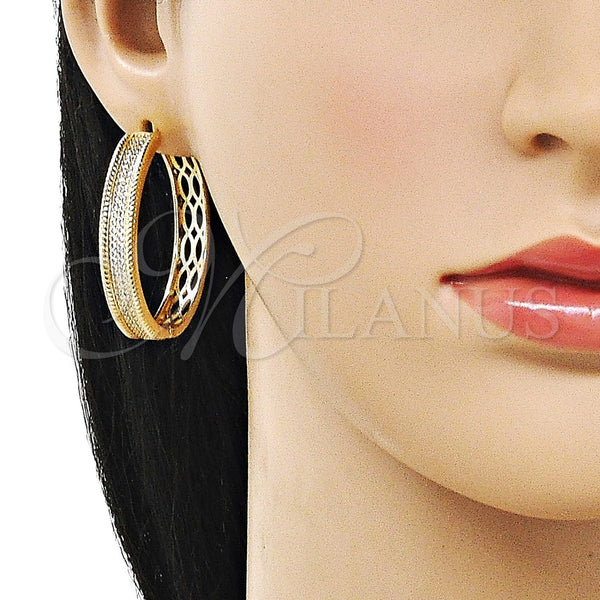 Gold Filled Hoop Earrings — Huggie Hoop with White Micro Pave Polished 02. — alternate product view — SKU 162481 | Oro Laminado aretes de aro — Huggie Hoop with blanco Micro Pave pulido 02. — SKU 162481
