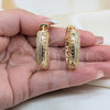 Oro Laminado Huggie Hoop, Gold Filled Style Leaf Design, with White Cubic Zirconia, Polished, Golden Finish, 02.204.0079.35