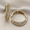 Oro Laminado Huggie Hoop, Gold Filled Style with White Cubic Zirconia, Polished, Golden Finish, 02.204.0080.35