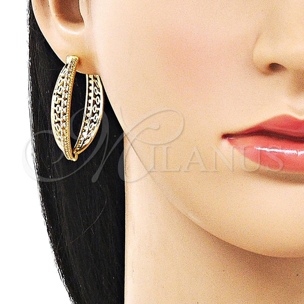 Gold Filled Hoop Earrings — Huggie Hoop with White Cubic Zirconia Polished 02. — alternate product view — SKU 162483 | Oro Laminado aretes de aro — Huggie Hoop with blanco Cubic Zirconia pulido 02. — SKU 162483