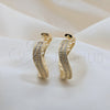 Dorado Oro Laminado Aretes, vista 4 de la galería del producto por Mayoreo, vista adicional 4 del producto