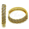 Oro Laminado Huggie Hoop, Gold Filled Style with White Cubic Zirconia, Polished, Golden Finish, 02.204.0082.40