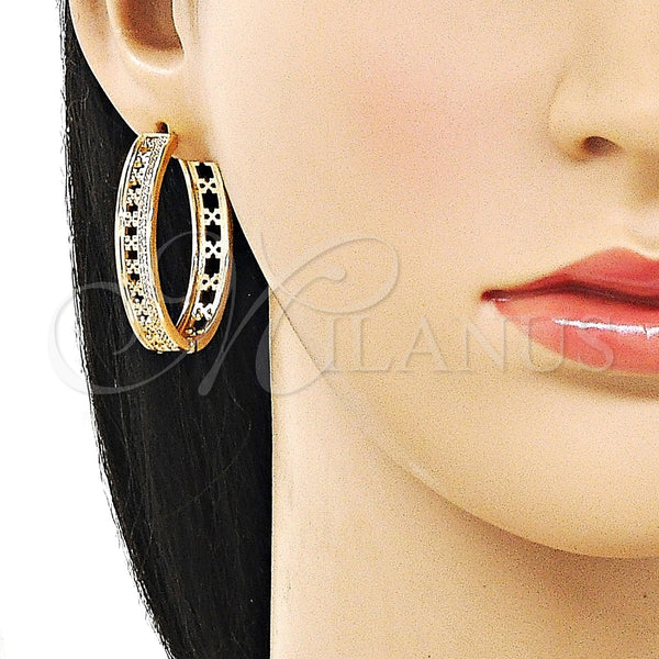 Gold Filled Hoop Earrings — Huggie Hoop with White Micro Pave Polished 02. — alternate product view — SKU 162486 | Oro Laminado aretes de aro — Huggie Hoop with blanco Micro Pave pulido 02. — SKU 162486