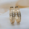 Oro Laminado Huggie Hoop, Gold Filled Style with White Micro Pave, Polished, Golden Finish, 02.204.0083.35