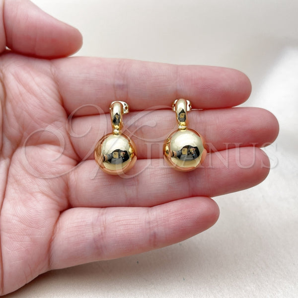 Gold Filled Ring — Stud Earring Ball and Hollow Design Polished 02. — alternate product view — SKU 162488 | Oro Laminado anillo — Stud Earring Ball and Hollow diseño pulido 02. — SKU 162488