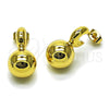Oro Laminado Stud Earring, Gold Filled Style Ball Design, Polished, Golden Finish, 02.282.0082