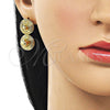 Oro Laminado Stud Earring, Gold Filled Style Ball Design, Polished, Golden Finish, 02.282.0087