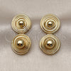 Oro Laminado Stud Earring, Gold Filled Style Ball Design, Polished, Golden Finish, 02.282.0087