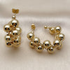 Oro Laminado Medium Hoop, Gold Filled Style Ball and Hollow Design, Polished, Golden Finish, 02.282.0091.35
