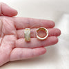 Oro Laminado Huggie Hoop, Gold Filled Style with White Micro Pave, Polished, Golden Finish, 02.283.0331.20