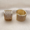Oro Laminado Huggie Hoop, Gold Filled Style with White Cubic Zirconia, Polished, Golden Finish, 02.283.0338.18