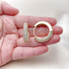 Oro Laminado Huggie Hoop, Gold Filled Style with White Cubic Zirconia, Polished, Golden Finish, 02.283.0339.30