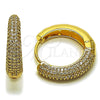 Oro Laminado Huggie Hoop, Gold Filled Style with White Cubic Zirconia, Polished, Golden Finish, 02.283.0339.30