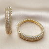 Oro Laminado Huggie Hoop, Gold Filled Style with White Cubic Zirconia, Polished, Golden Finish, 02.283.0342.35