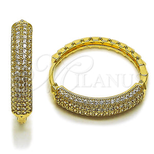 Gold Filled Hoop Earrings — Huggie Hoop with White Cubic Zirconia Polished 02. — main product view — SKU 162512 | Oro Laminado aretes de aro — Huggie Hoop with blanco Cubic Zirconia pulido 02. — SKU 162512