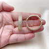 Oro Laminado Huggie Hoop, Gold Filled Style with White Cubic Zirconia, Polished, Golden Finish, 02.283.0344.35