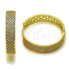 Oro Laminado Huggie Hoop, Gold Filled Style with White Cubic Zirconia, Polished, Golden Finish, 02.283.0345.35