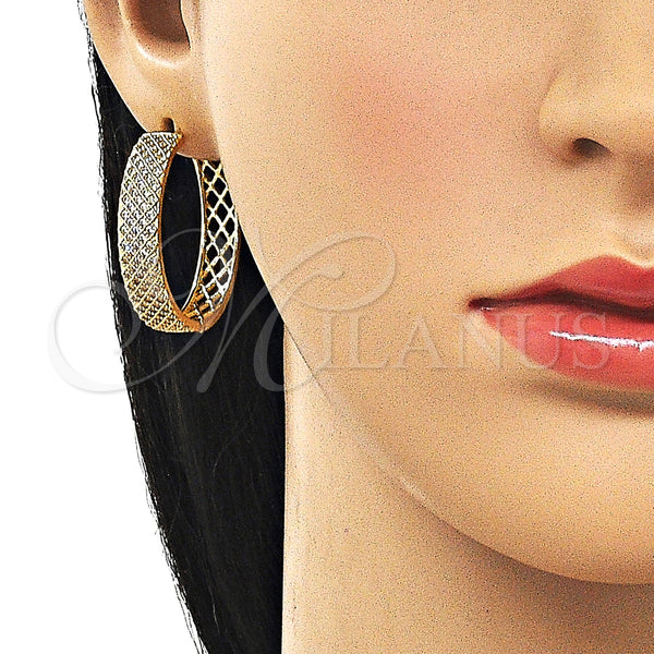 Gold Filled Hoop Earrings — Huggie Hoop with White Cubic Zirconia Polished 02. — alternate product view — SKU 162515 | Oro Laminado aretes de aro — Huggie Hoop with blanco Cubic Zirconia pulido 02. — SKU 162515