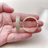 Oro Laminado Huggie Hoop, Gold Filled Style with White Cubic Zirconia, Polished, Golden Finish, 02.283.0345.35