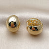 Oro Laminado Huggie Hoop, Gold Filled Style Ball Design, Polished, Golden Finish, 02.283.0346.16