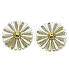 Oro Laminado Stud Earring, Gold Filled Style Flower Design, Polished, Tricolor, 02.213.0873