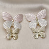 Oro Laminado Stud Earring, Gold Filled Style Butterfly Design, Polished, Golden Finish, 02.213.0874