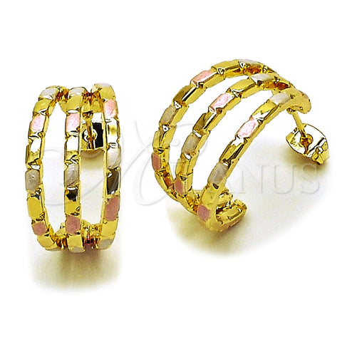 Oro Laminado Small Hoop, Gold Filled Style Polished, Tricolor, 02.213.0877.25